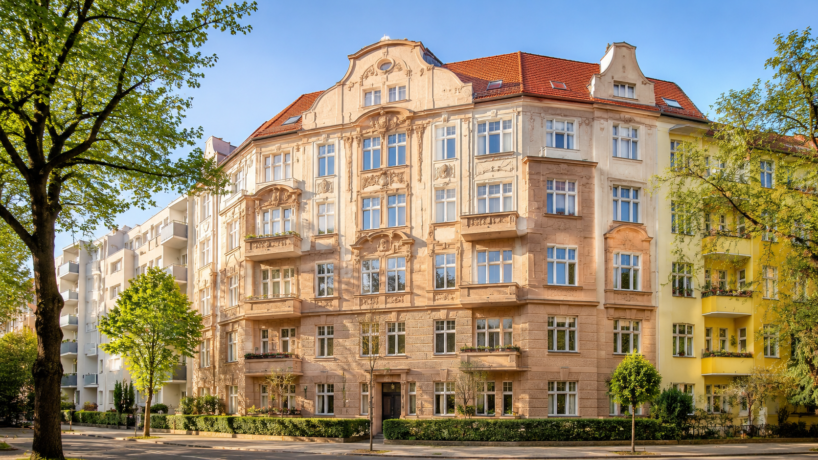 Mehrfamilienhaus in Berlin-Schöneberg mit Hinweis auf ein persönliches Erstgespräch zum Zinshausverkauf